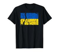 Ukraine Vintage Style Flag/Kiew, Odessa, Charkiv Value Graphic T-Shirt, Men, Black, M