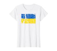 Ukraine Vintage Style Flag/Kiew, Odessa, Charkiv Value Graphic T-Shirt, Women, White, M