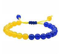 Ukrainian Beads Energy Bracelets For Women Men Ukraine Country Flag Yellow Blue Wristband Natural Stone Braided Bangle Jewelry
