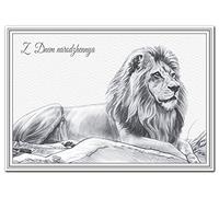 Ukrainian Birthday card - Z Dnem narodzhennya - Happy Birthday card Ukrainian language - Premium Quality cards - Exclusive Unique design - Fine Art Lion - Send to friend in the Ukraine