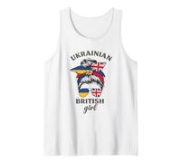 Ukrainian British Girl UK Ukraine Heritage Flag Pride Tank Top