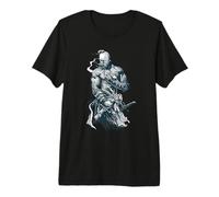 Ukrainian Cossack Warrior Holding Sword Fighting for Ukraine Premium T-Shirt