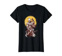 Ukrainian Cossack Warrior Holding Sword Fighting for Ukraine Value Graphic T-Shirt, Women, Black, XS