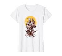 Ukrainian Cossack Warrior Holding Sword Fighting for Ukraine Value Graphic T-Shirt, Women, White, XS