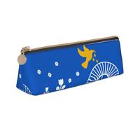 Ukrainian Dove Of Peaceadvanced Leather Triangular Pencil Case-Full Printed Design, Cross-Textured Pvc Leather Shell, 100% Polyester Fiber Lining, Compact And Stylish, Can Store Pen Art Supplies.