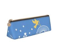 Ukrainian Dove Of Peaceadvanced Leather Triangular Pencil Case-Full Printed Design, Cross-Textured Pvc Leather Shell, 100% Polyester Fiber Lining, Compact And Stylish, Can Store Pen Art Supplies.