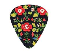 Ukrainian Embroidery Style Rose Acoustic Guitar Picks - Premium Guitar Plectrum For Bass And Electric Guitar