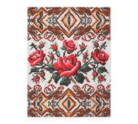 Ukrainian Embroidery Style Rose Crystal Sticker, 3D Stereoscopic Effect, Pattern Does Not Fall Off When Exposed to Water