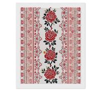 Ukrainian Embroidery Style Rose Diamond Art Kits for Adults 16"x20" DIY Diamond Painting Kit for Beginners Gem Art Painting with Round Full Drill Diamonds DIY Paint Paintings for Home Wall Decor Gift