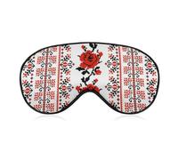 Ukrainian Embroidery Style Rose Eye Mask Soft Breathable Sleep Blindfold Adjustable Light Blocking Night Masks Zero Eye Pressure Sleeping Mask for Travel