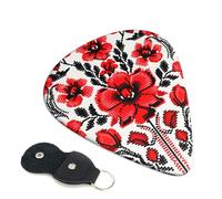 Ukrainian Embroidery Style Rose Guitar Plectrums, 6 Guitar Plectrums, Printed on both sides for Electric Guitar Bass Ukulele (0.46 mm 0.71 mm 0.96 mm)