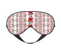 Ukrainian Embroidery Style Rose Night Mask Soft Reversible Eye Cover Adjustable Strap Light Blocking Comfortable Rest