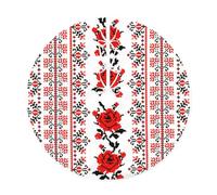 Ukrainian Embroidery Style Rose Print Christmas Tree Skirt,New Year Winter Christmas Tree Decoration,Suitable For Family Parties