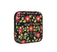 Ukrainian Embroidery Style Rose Print Multifunctional Storage Bag Pad Bag Skin-Friendly Period Pouch Reusable Tampon Bag for Female