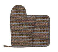 Ukrainian Embroidery Style Rose Print Oven Mitts For Adults Silicone For Home Cook Baking Grilling Microwave Kitchen Gear