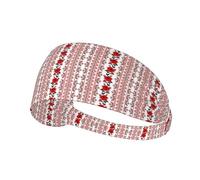 Ukrainian Embroidery Style Rose Print Ultra-Soft Elastic Headband Sports Breathable Running Headwear for Gym Hiking