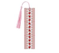 Ukrainian Embroidery Style Rose Print Wood Bookmark for Men Women,Wooden Bookmarks with Tassels, Ideal Bookmark Gifts for Book Lovers