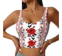 Ukrainian Embroidery Style Rose Printing Women's Sport Hot Sweat Slimming Vest Body Shapers for Weight Loss No Zipper Summer Sport Vest