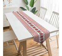 Ukrainian Embroidery Style Rose Spring Table Runner Summer Table Decoration for Party Home Kitchen Dining Holiday Decor 13x70 Inch