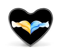 Ukrainian Flag Heart Heart Metal Brooches 1 Inch Memorial Badges Exquisite Decorations Pins for Clothing