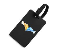 Ukrainian Flag Heart Luggage Tag for Suitcases Identify Labels Privacy Travel Baggage for Women Men