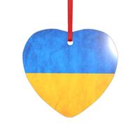 Ukrainian flag Print Acrylic Shaped Pendant for Christmas Holiday Parties,Decorative Hanging Souvenir