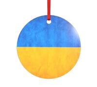 Ukrainian flag Print Acrylic Shaped Pendant for Christmas Holiday Parties,Decorative Hanging Souvenir
