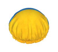 Ukrainian Flag Print Bath Hair Cover For Women Reusable Double Waterproof Layers Shower Caps For Women Ladies