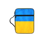 Ukrainian Flag Print Book Protector Holder Case, Study Bible Carrying Case With Multiple Internal Compartments