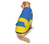 Ukrainian Flag Print Dog Hoodie Pet Sweatshirt, Warm, Soft And Breathable Hooded Clothes For Medium To Large Dogs, Easy-To-Wear Design, For Winter And Fall