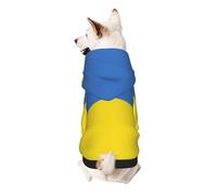 Ukrainian Flag Print Dog Hoodie Sweatshirt For Small Dogs, Warm, Soft And Breathable Pet Clothes, Easy To Wear Jumper For Winter And Fall Warm