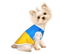Ukrainian Flag Print Dog Lightweight Shirt,Summer Cool Breathable Dog t Shirts,Pet Sleeveless Stretchy Clothes