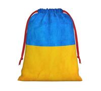 Ukrainian flag Print Drawstring Gift Bags For Christmas,Holiday Party Gift Wrapping Bag Assorted Sizes