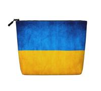 Ukrainian Flag Print Makeup Bag Travel Toiletry Bag,Travel Makeup Bag,Portable Women Makeup Organizer Case