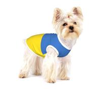 Ukrainian Flag Print Small Dog Clothes Pet Vest, Soft Cotton Sleeveless T-Shirts Breathable Pet Tank Top Apparel For Puppies And Cats