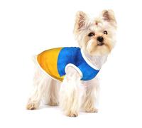 Ukrainian Flag Print Small Dog Clothes Pet Vest, Soft Cotton Sleeveless T-Shirts Breathable Pet Tank Top Apparel For Puppies And Cats