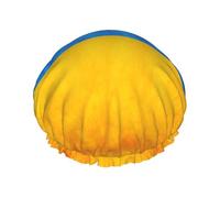 Ukrainian flag Print Soft Shower Cap for Women Men Reusable hat Lightweight hat and Bath Hair Cap