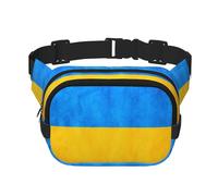 Ukrainian flag Print Square Double Layer bag Waist Bag Trendy Pack Travel Bag with Adjustable Bel, Black, One Size