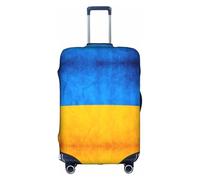 Ukrainian Flag Print Travel Elastic Suitcase Luggage Baggage Cover Protector, Washable And Anti-Scratch, White, L