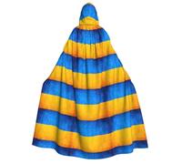 Ukrainian flag print Unisex Medieval Viking Hooded Cape Cloak for Halloween Cosplay, Christmas Party Costume Outfits