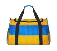Ukrainian flag print Weekender Overnight Carry On Bag Gym Luggage Bag Duffel Bag for Travel Women, Black, One Size