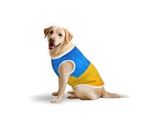 Ukrainian Flag Printed Dog Shirt Vest, Stretchy Pet T-Shirts Soft Cotton Sleeveless Vests Breathable Clothes For Large Dogs (3xl-5xl)