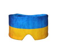 Ukrainian Flag Printed Sleeping Blindfold, Padded Ear Warmer Mask, Adjustable Head Wrap, for Deep Relaxation