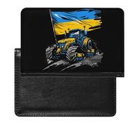 Ukrainian Flag Tractor Passport Holder Cover PU Leather Passport Wallet Organizer Protector Slim Travel Accessories
