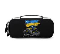Ukrainian Flag Tractor Pencil Case Portable Makeup Bag Organizer Pencil Pouch Cosmetic Bags for Women