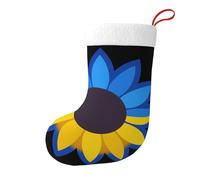 Ukrainian flowers Large Christmas Stocking 17.7", Xmas Gift Sock for Family, Hanging Stocking, Party Decor