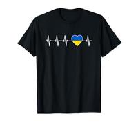Ukrainian Heartbeat I Love Ukraine Heart Flag Gift T-Shirt