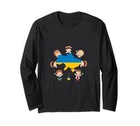 Ukrainian Kids Traditional Folk Costume Flag Gift Long Sleeve T-Shirt