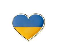 Ukrainian Love Heart Peace Ukraine National Flag Metal Enamel Pin Badge - 2.3 x 2.3 cm - Rectangle Lapel Brooch for Jackets, Hats, Backpacks, and Patriotic Accessories