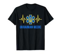 Ukrainian Medic Combat Heartbeat Tryzub Art T-Shirt